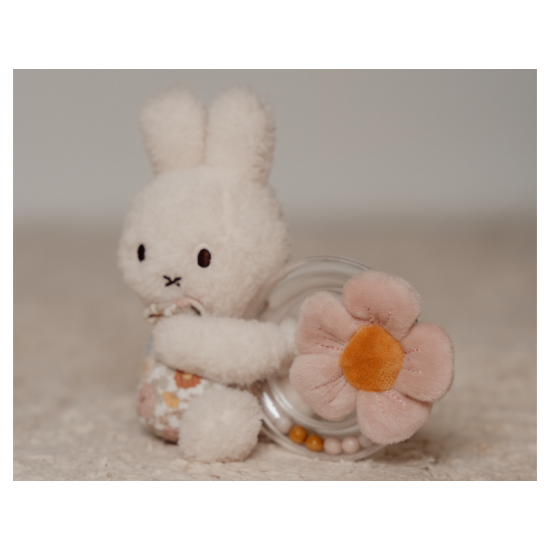 Chrastítko s korálky králíček Miffy Vintage Kytičky