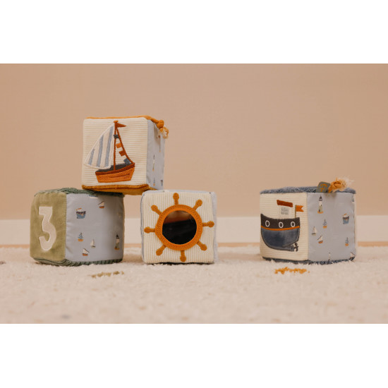 Little Dutch Set 4ks plyšové kostky – námořnický záliv
